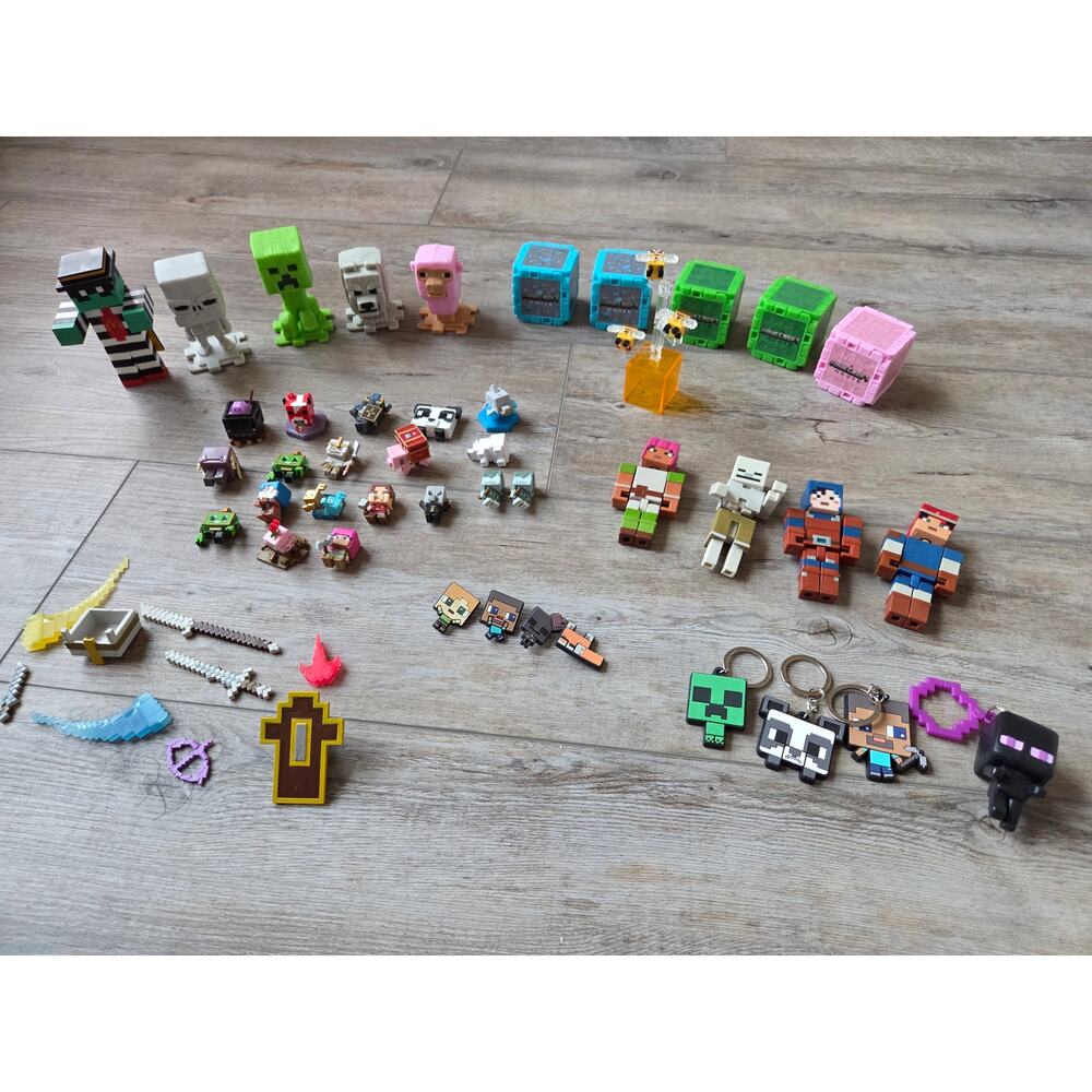 Huge Minecraft Toy Collection - Figures, Keychains, Accessories